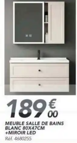 Les Briconautes Meuble salle de bains blanc + miroir led offre