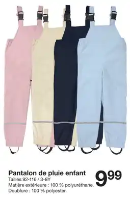 Zeeman Pantalon de pluie enfant offre