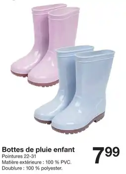 Zeeman Bottes de pluie enfant offre
