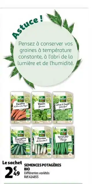 Auchan Semences Potagères Bio offre