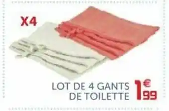 Gifi Lot de 4 gants de Toilette offre