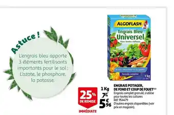 Auchan Engrais Potager, De Fond Et Coup De Fouet Algoflash offre