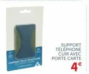 Gifi Support téléphone cuir avec porte carte offre