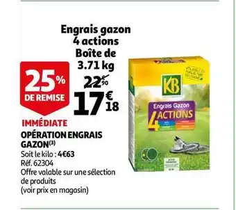 Auchan Opération Engrais Gazon Kb offre