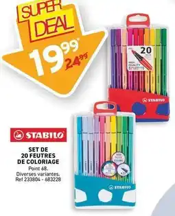 Trafic Stabilo - set de 20 feutres de coloriage offre