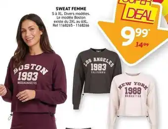 Trafic Sweat femme offre