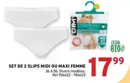 Trafic Dim - set de 2 slips midi ou maxi femme offre