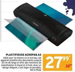 Trafic Plastifieuse acropaq a3 offre