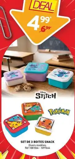 Trafic Disney - set de 3 boites snack offre