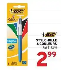Trafic Bic - stylo-bille 4 couleurs offre