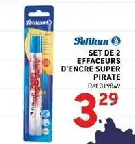 Trafic Set de 2 effaceurs d'encre super pirate offre