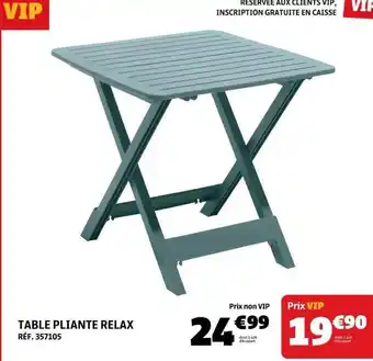 Table pliante relax