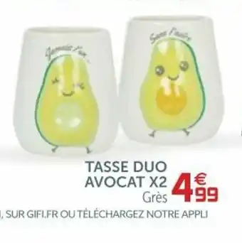 Gifi Tasse Duo Avocat x2 offre