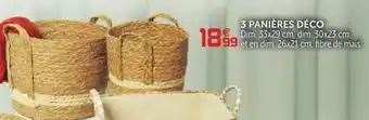 Gifi 3 Panières Déco offre