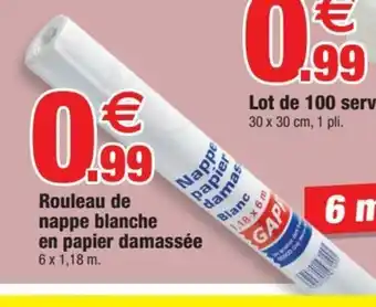 Bazarland Rouleau de Nappe Blanche offre