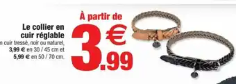 Bazarland Le Collier En Cuir Réglable offre