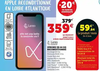 Hyper U Iphone XR 64 Go offre
