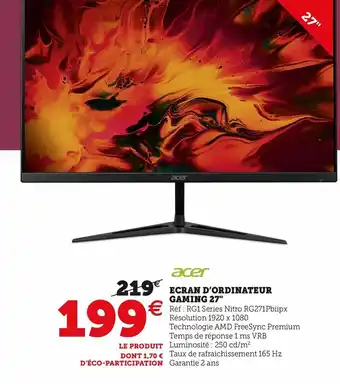 Hyper U Ecran d'Ordinateur offre