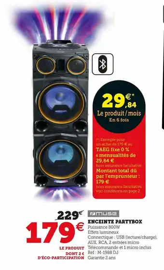 Hyper U Enceinte Partbox offre