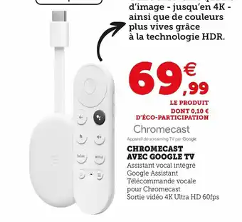Hyper U Chromecast avec google TV offre