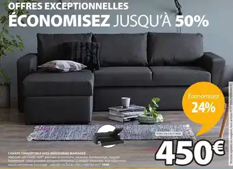 JYSK Canapé Convertible avec Méridienne Mariager offre
