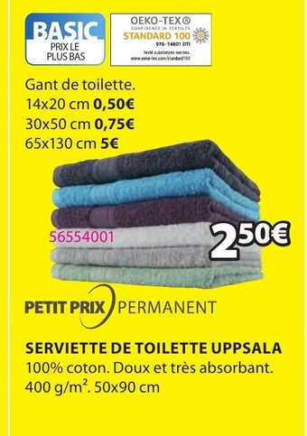 JYSK Serviette de toilette Uppsala offre
