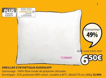 JYSK Oreiller Synthétique Nordkapp offre