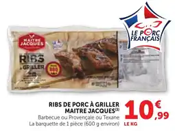 Maximarché MAITRE JACQUES RIBS DE PORC À GRILLER offre