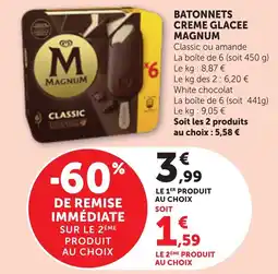 Bi1 MAGNUM BATONNETS CREME GLACEE offre