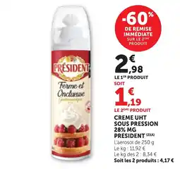 Bi1 PRESIDENT CREME UHT offre