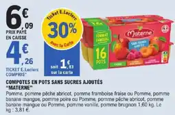 E.Leclerc Materne Compotes en pots offre