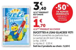 Bi1 Yeti Sucettes à l'eau glacées offre