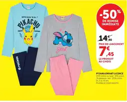 Super U PYJAMA ENFANT LICENCE offre
