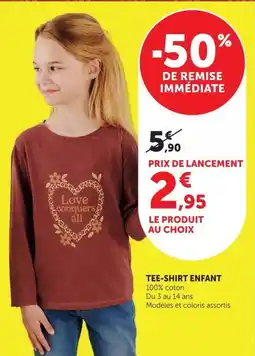 Super U TEE-SHIRT ENFANT offre