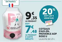 Maximarché COTEAUX D'AIX-EN-PROVENCE AOP ROSE U offre