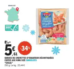 E.Leclerc Escal Queues de crevettes d'équateur décortiquées offre