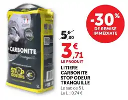 Bi1 CARBONITE Litière Stop Odeur Tranquille offre