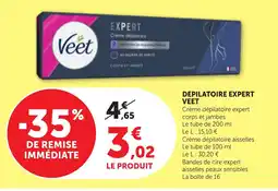 Bi1 VEET Depilatoire Expert offre