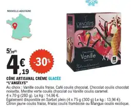 E.Leclerc L'ANGÉLYS CÔNE ARTISANAL CRÈME GLACÉE offre
