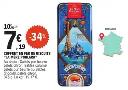E.Leclerc La Mère Poulard COFFRET EN FER DE BISCUITS offre
