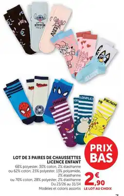 Super U Chaussettes Licence Enfant offre