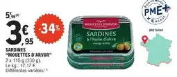 E.Leclerc MOUETTES D'ARVOR SARDINES offre