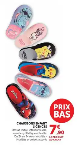 Super U CHAUSSONS ENFANT LICENCES offre