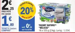 E.Leclerc Délisse Yaourt Nature offre