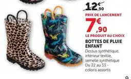 Super U BOTTES DE PLUIE ENFANT offre
