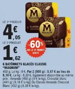 E.Leclerc MAGNUM BATONNETS GLACÉS CLASSIC offre