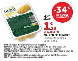 Bi1 Lunor Maïs en épi offre