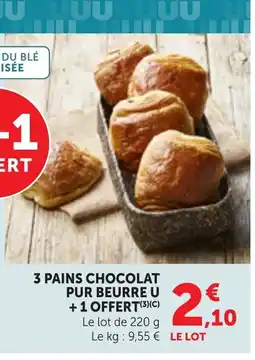 Bi1 3 pains chocolat pur beurre u offre