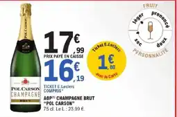 E.Leclerc Pol carson champagne brut offre