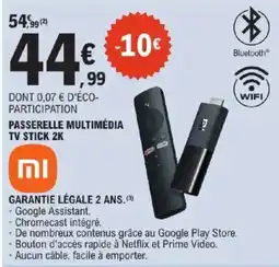 E.Leclerc mi PASSERELLE MULTIMÉDIA TV STICK 2K offre